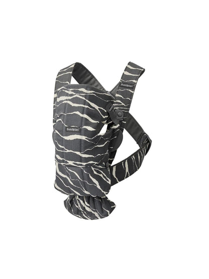 BabyBjörn Baby Carrier Mini, Anthracite/Landscape Print, Cotton | Newborn Carrier (7-25 lbs), Ergonomic, Easy-to-Use