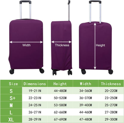 PATIKIL Luggage Cover, Suitcases Covers Elastic Carry on Cover Protector Washable Scratch-Resistant Fits 26-27 Inch Luggage for Travel Business Trips, Purple