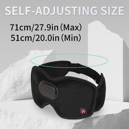 Heated Eye Mask with Bluetooth Headphones SYPVRY Wireless Sleep Eye Mask Headphones for Sleeping with Temperature & Timer Control, Warm Eye Compress USB Heated Mask for Dry Eyes Style, Black