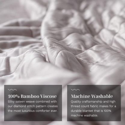 LUXOME Lightweight Blanket | 100% Rayon (Viscose) from Bamboo Fabric & Fill | Full/Queen - 86"x92" | Super Soft | Thermal-Regulating | Dove