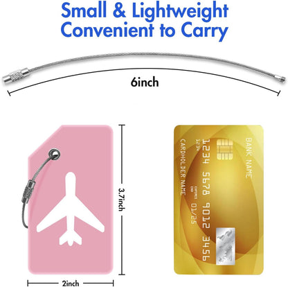 Luggage Tag for Suitcases, Quickly Spot 8 Pack Luggage Identifier Tags, Travel Accessories Name Tags for Backpacks, Suitcases, Travel Bags, Baggage, Cruise - Flexible Silicone(Pink)