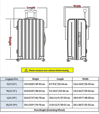 7-Mi Travel Luggage Cover Elastic Sleeve 22"-24" Anti-Scratch Suitcase Protector Cover Size M, Bohemia