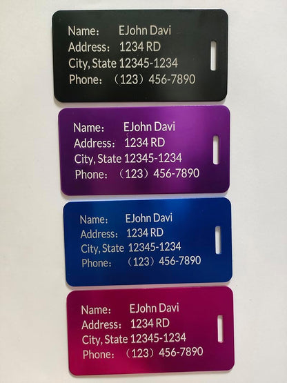 (5Pack Made in USA) Custom Personalized Luggage Tags-Customized Unique tag for Suitcase Backpack Travel,Bags (Wine red (3.8×2))