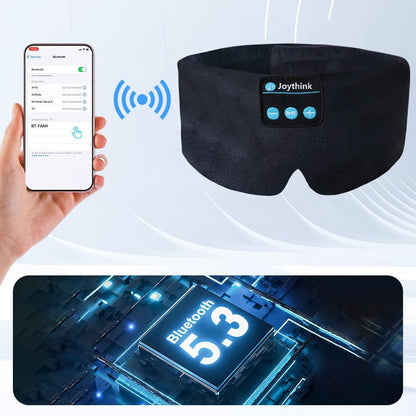 Joythink Sleep Headphones Sleep Mask Kids Children Wireless Music Eye Mask Sleeping Headphones Headband for Side Sleepers Silk Sleep Mask with Wireless Headphones Ultra-Thin Stereo Speakers