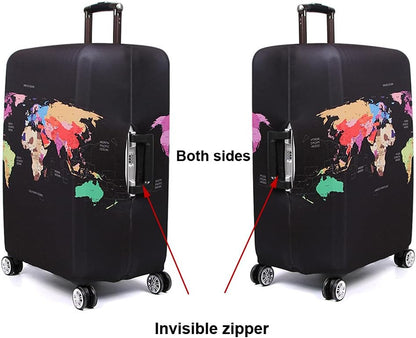 MosaiRudo Thicker Luggage Cover Elastic Suitcase Cover Protector Fits 18-32 Inch Suitcase Travel Accessories (TKM0071, M)