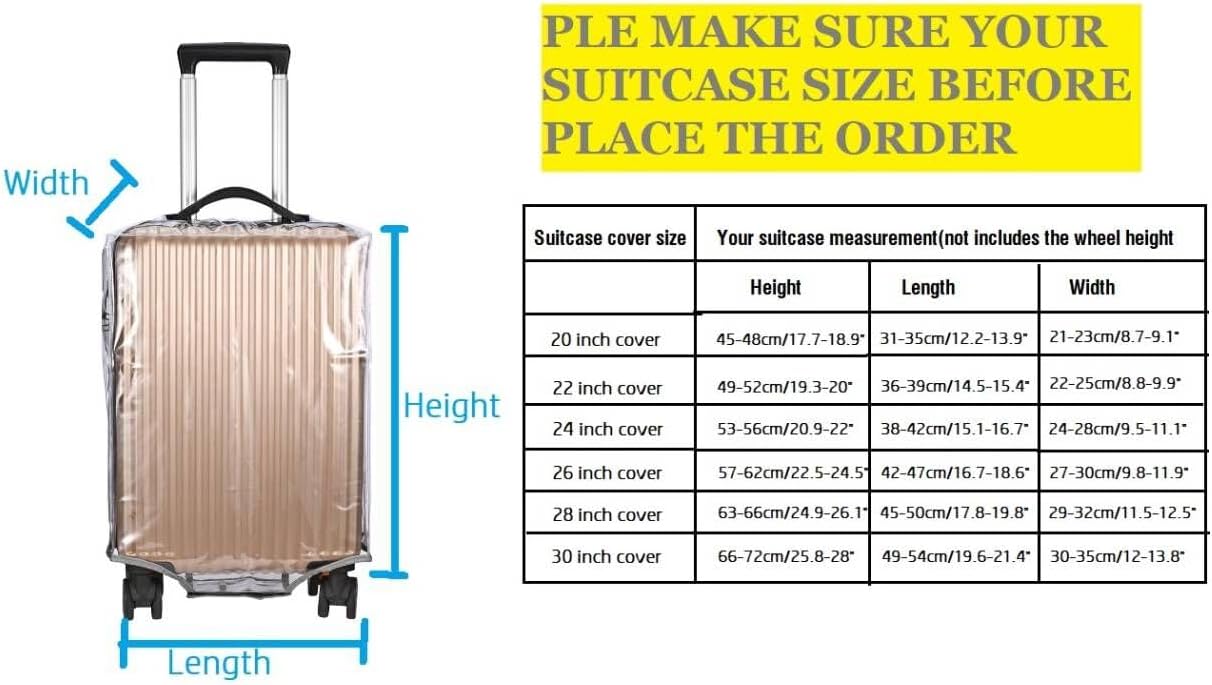 FABUWAY PVC Suitcase Cover - Clear, Transparent, Waterproof & Dustproof - 30"