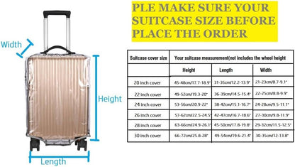 Clear PVC Suitcase Cover Protectors, Thicken Wheeled Luggage Cover Waterproof, Dustproof, Transparent (26")