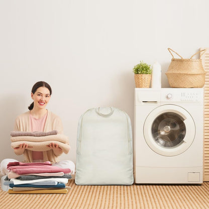 2 Pcs Canvas Laundry Bags with Carrying Handles & Drawstring Closure, Machine-washable Laundry Basket Hamper Liner Replacement Bags