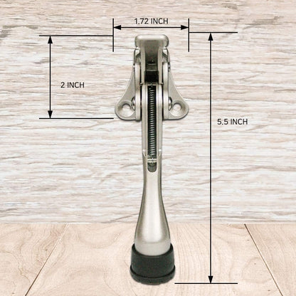 Door Stopper, One-Touch semi-Automatic Metal Door Stopper, with Non-Slip Rubber Tip for Wood, Concrete, Tiled, and Carpeted Floors (4inch x 2pack, Black)