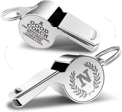Letters Coach Gifts, Whistle for Coaches, Whistle Emergency, Thank You Coach Gifts, Coaches Whistle with Lanyard Cheer Coach Gift for Men Women Teachers Referees School Sports Coach Outdoor, Letter N