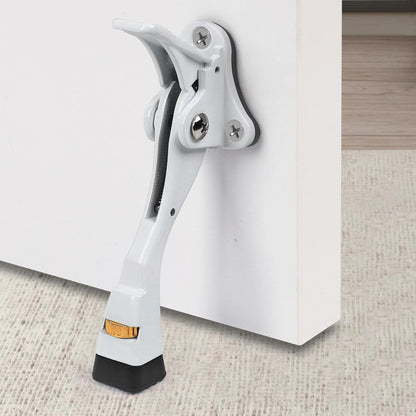 Kick Down Door Stoppers for Bottom of Door, Heavy Duty Kickdown Door Stop, Adjustable Door Stoppers (4 Inch x 1 Pack, White)