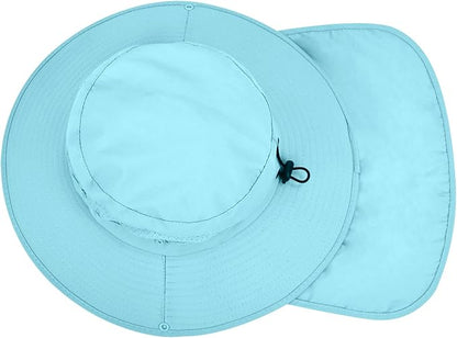 Sun Hats for Men Women, UPF50+ Protection Safari Hat,Wide Brim Fishing Hat with Neck Flap,Bucket Hats for Beach Hiking