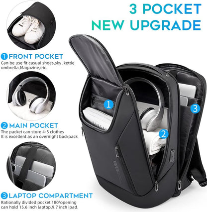 BANGE Business Smart Backpack Waterproof fit 15.6 Inch Laptop Backpack with USB Charging Port,Travel Durable Backpack