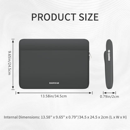 RAINYEAR Laptop Sleeve Case 13.3 Inch, Protective Portable Case with Front Pocket, Briefcase Handbag Laptop Bag Compatible with MacBook Air/Pro 13-13.3 inch, MacBook Pro 14 inch, Gray