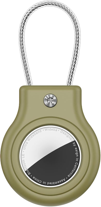 Waterproof Airtag Holder,Airtag Case with Secure Lock,Airtags Keychain for Apple Airtag,Anti-Lost Protective Cover Air tag Accessories for GPS Item Finder Tracker Luggage,Key,Pet,Cat Dog,Cedar Green