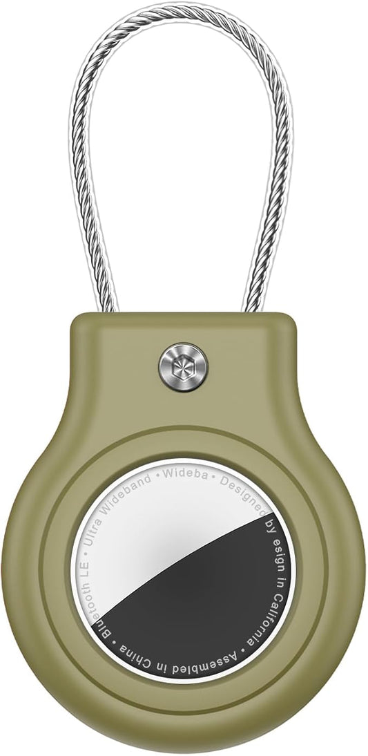 Waterproof Airtag Holder,Airtag Case with Secure Lock,Airtags Keychain for Apple Airtag,Anti-Lost Protective Cover Air tag Accessories for GPS Item Finder Tracker Luggage,Key,Pet,Cat Dog,Cedar Green