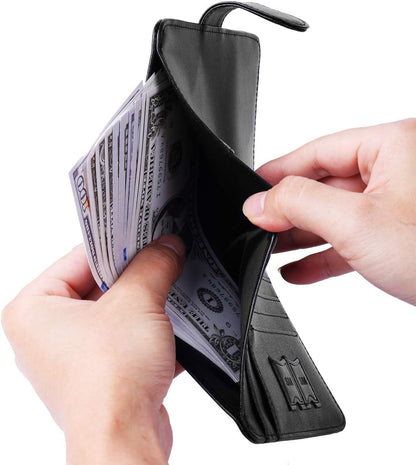 Passport Holder Cover Wallet RFID Blocking Leather Card Case Travel Accessories for Women Men (#Black)
