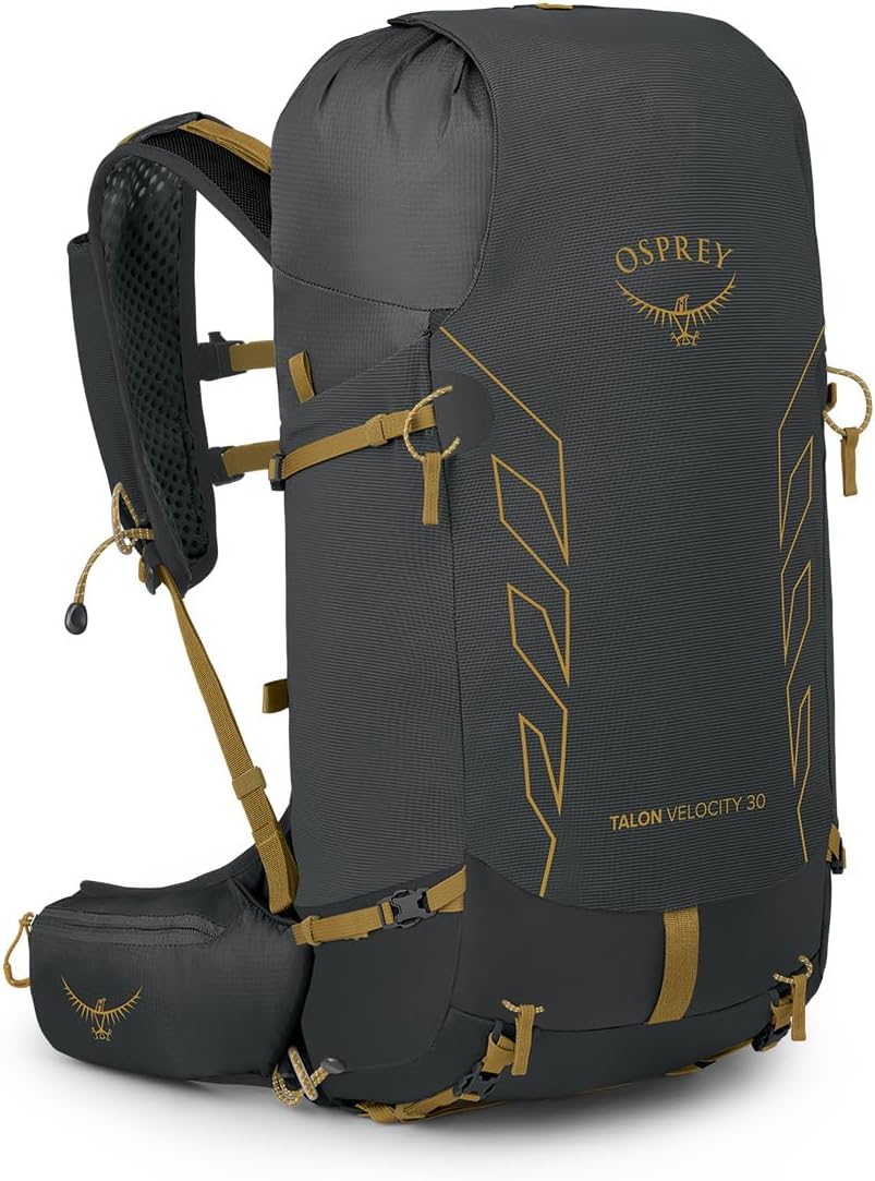 Osprey Talon Velocity 30L Men's Hiking Backpack, Dark Charcoal/Tumbleweed, L/XL