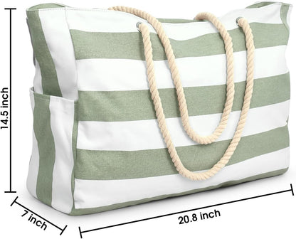 Becokan Beach Bags for Women Large Waterproof Beach Tote Bag Zipper Beach Bags Waterproof Sandproof Swim Pool Bag Large Tote