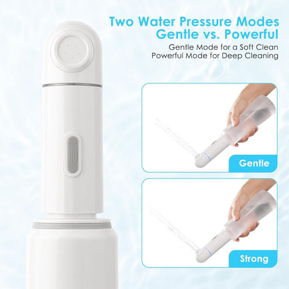 Portable Electric Travel Bidet, 350ML Electric Sprayer Bidet with Built-in Body for Easy Storage, Two Pressure Modes for Personal Hygiene Cleaning for Women and Men , White