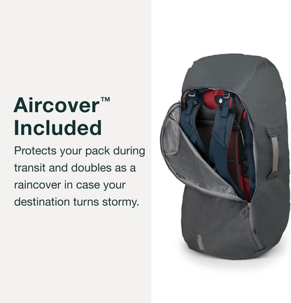 Osprey Farpoint Trek 55L Men's Travel Backpack, Muted Space Blue