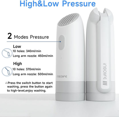 Portable Bidet | High Pressure | Travel Bidets with 2 Different Nozzle | Rechargeable Electric Portable Bidet for Men & Women | Portable Bidets for Travel