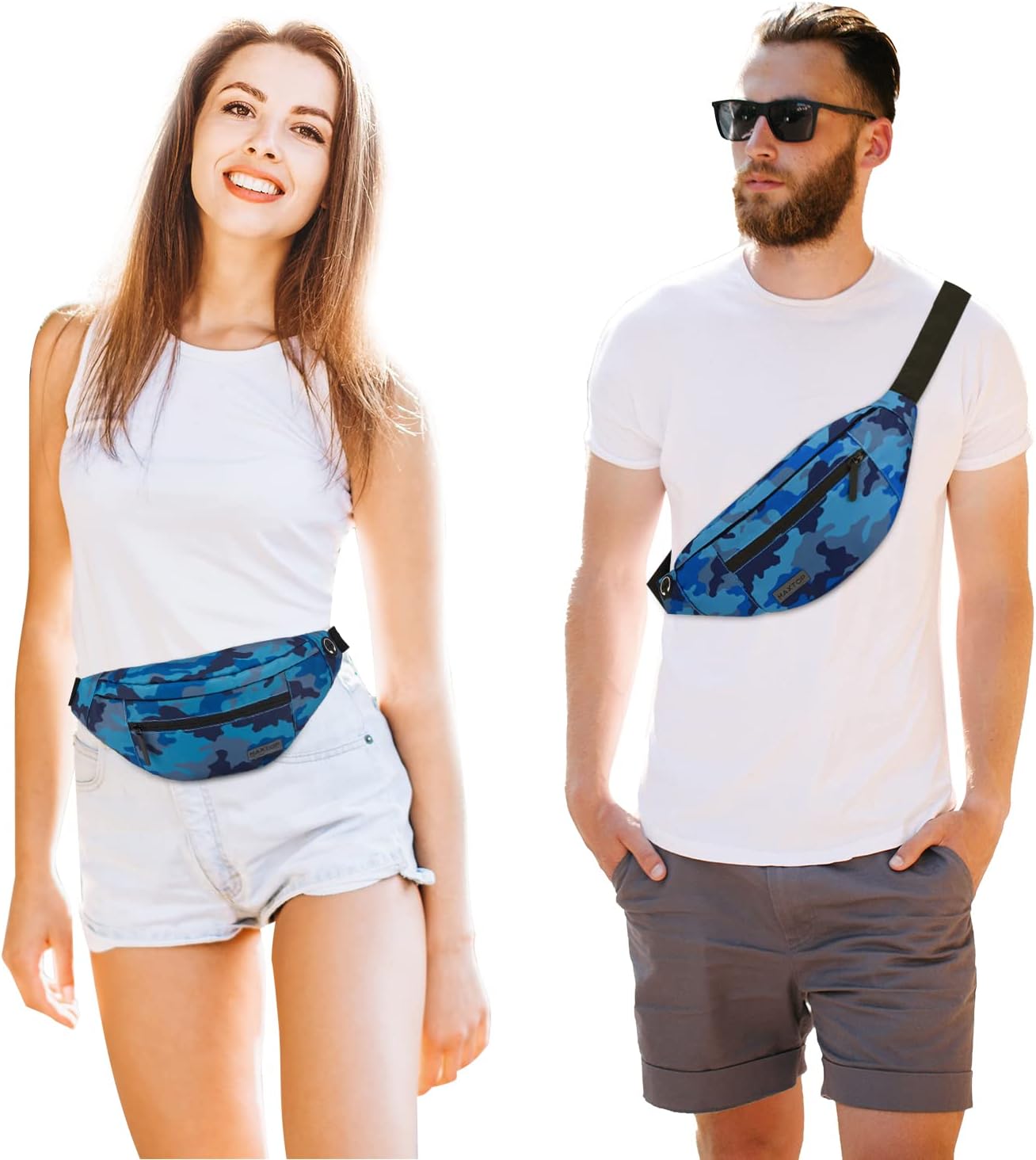 MAXTOP Large Crossbody Fanny Pack with 4-Zipper Pockets,Gifts for Enjoy Sports Festival Workout Traveling Running Casual Hands-Free Wallets Waist Pack Phone Bag Carrying All Phones