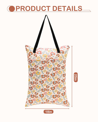ALVABABY 2 Pack Large Wet Dry Bag Waterproof Hanging Cloth Diaper with Double Zippered Pockets 25x18 inches 2HL03