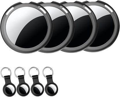 4 Pack Air Tracker Tags [Apple MFi Certified] Pair with Apple Find My(iOS Only) Smart Bluetooth Tracking Tags Key Finder Item Locator Waterproof Worldwide Tracker for Pets Backpack Wallet Dogs Luggage