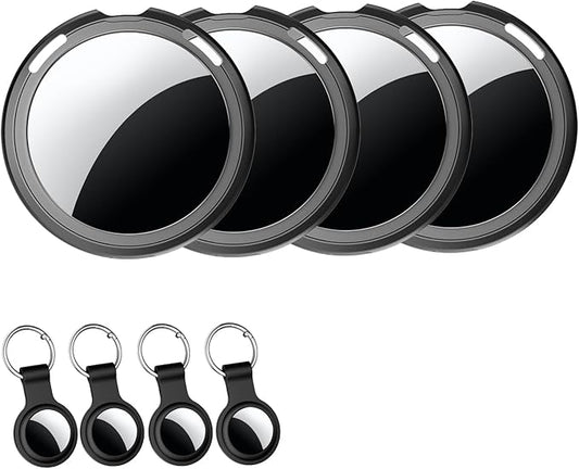 4 Pack Air Tracker Tags [Apple MFi Certified] Pair with Apple Find My(iOS Only) Smart Bluetooth Tracking Tags Key Finder Item Locator Waterproof Worldwide Tracker for Pets Backpack Wallet Dogs Luggage