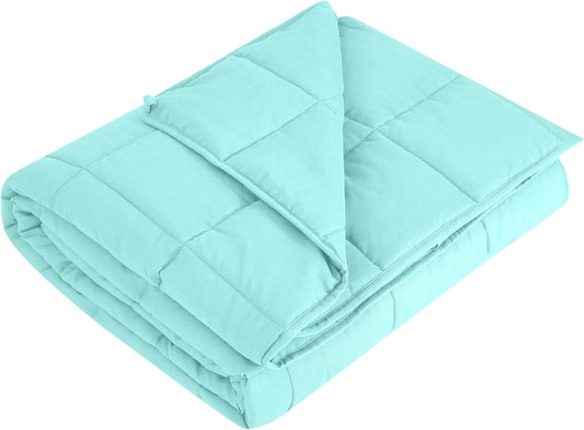L'AGRATY Weighted Blanket - 48"x72" 20lbs Cooling Breathable Heavy Blanket Microfiber Material with Glass Beads Big Blanket for Adult All-Season Summer Fall Winter Soft Thick Comfort Blanket