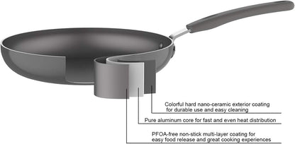 Amazon Basics Aluminum 12-Piece Cookware Set, Gray - Pots, Pans and Utensils