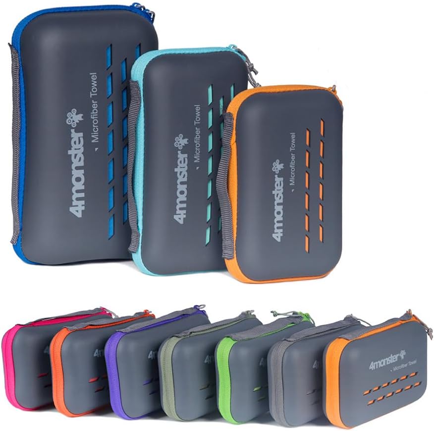 4Monster Camping Towels Super Absorbent, Fast Drying Microfiber Travel Towel, Quick Dry Ultra Soft Compact Gym Towel for Swimming Beach Hiking Yoga Travel Sports Backpack (40.00" x 20.00", Gray)