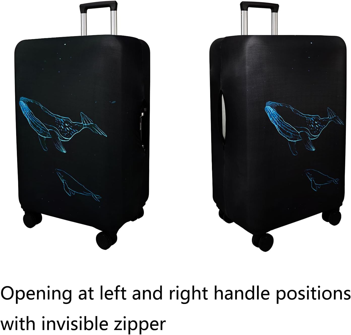 WUJIAONIAO Travel Luggage Cover Baggage Suitcase Cover Protector Skins 18-32 Inch (dolphin, L (for 25-28 inch luggage))