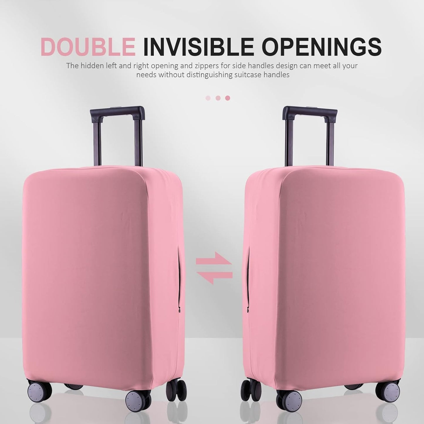 Travel Luggage Cover Suitcase Protector Scratch-Resistant Fit 19-31 Inch Suitcase, Not Included Suitcase (Pink, SX(22-23 inch))