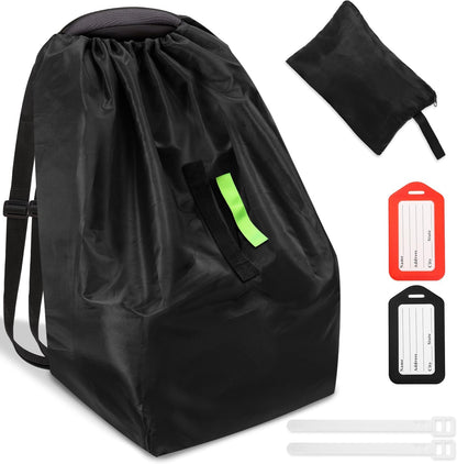 Car Seat Bags For Airplane Travel, Durable Carseat Cover For Air Travel Car Seat Travel Bag with Shoulder Straps and 2pcs Luggage Tags For Airplane