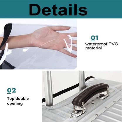 20 Inch PVC Luggage Protector Cover for TSA Approved Clear Suitcase Protector 20-21 Inch Transparent Luggage Protective Cover Case Suitable for 20"-21"