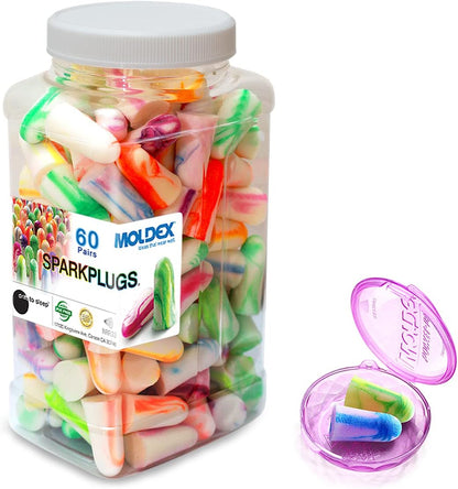 MOLDEX Soft Foam Earplugs 60 Pairs Maximum Protection 33dB Highest NRR Ear Plugs for Sleeping, Noise Cancelling, Snoring, Travel, Concert, Loud Noise, Swimming – Made in USA (Bottle Pack)