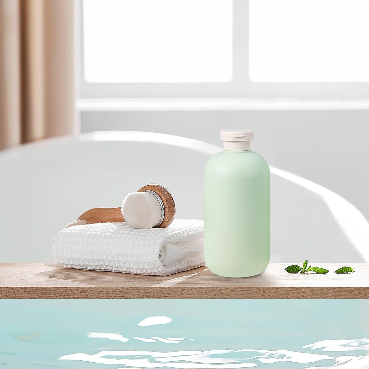 6.8oz Squeeze Bottles with Flip Cap, Refillable Plastic Travel Bottles for Creams, Lotion, Shampoo, Conditioner (2 Pcs)