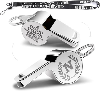 Letters Coach Gifts, Whistle for Coaches, Whistle Emergency, Thank You Coach Gifts, Coaches Whistle with Lanyard Cheer Coach Gift for Men Women Teachers Referees School Sports Coach Outdoor, Letter N