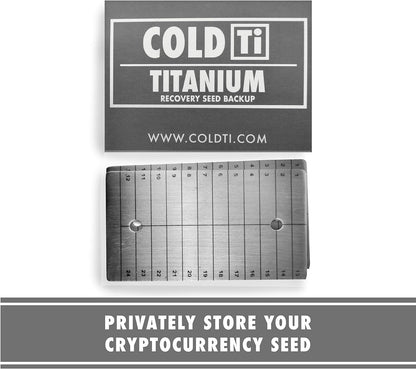ColdTi - Titanium Bitcoin Seed Plates for Ultra-Secure Ethereum and Crypto Seed Phrase Storage - Premium Seed Phrase Metal - Includes 2 Plates and Seals