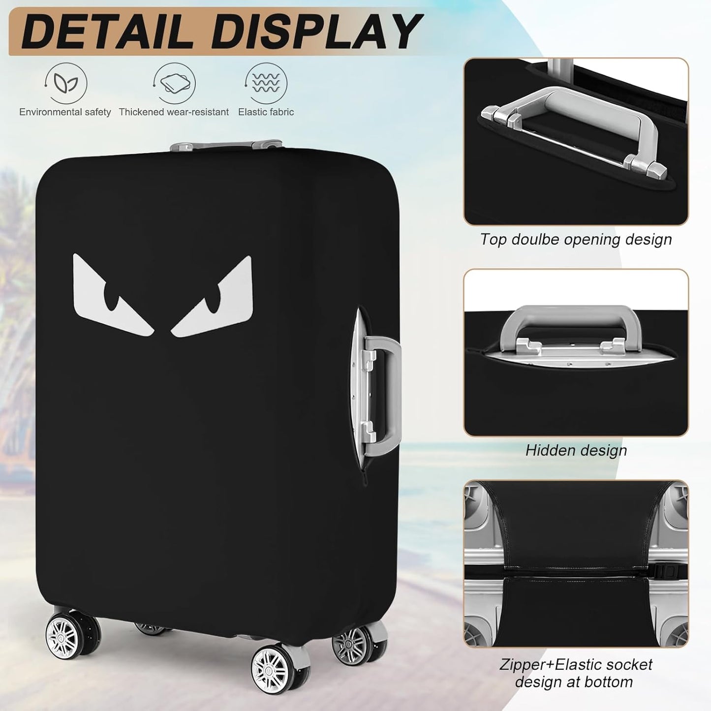 3 PCS Thicken Elastic Luggage Cover Protectors for TSA Approved 20" 24" 28" suitcase covers for luggage,Waterproof Dustproof Anti-scratch Travel Suitcase Cover Set