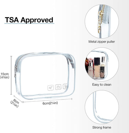 BAGSMART Toiletry Bag Hanging Travel Makeup Organizer with TSA Approved Transparent Cosmetic Bag Makeup Bag for Full Sized Toiletries, Large-Light Blue