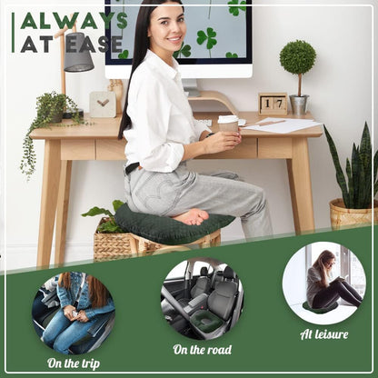 Stuffed Donut Pillow Seat Cushion | for Tailbone and Coccyx Pain, Hemorrhoids, Bed Sores, Pregnancy, Prostate, Surgery Recovery, Sitting Pressure Relief, for Home, Office and Car (Dark Green)