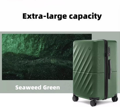 Trunk Luggage 26 Inch, Medium Checked Luggage with Double Spinner Wheels, Anti-Burst Zipper, Hard Case PC Suitcase, Lightweight Travel Luggage, TSA Approved (Seaweed Green, Hudson)