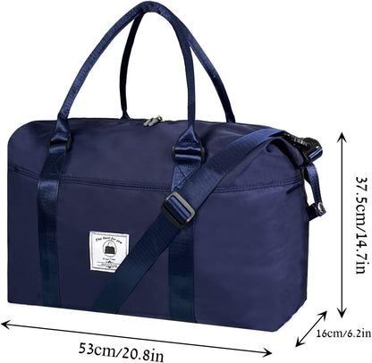 Travel Duffle Bag, Waterproof Sport Tote Gym Bag for Women Men, Overnight Weekender Carry On Bag with Wet Pocket