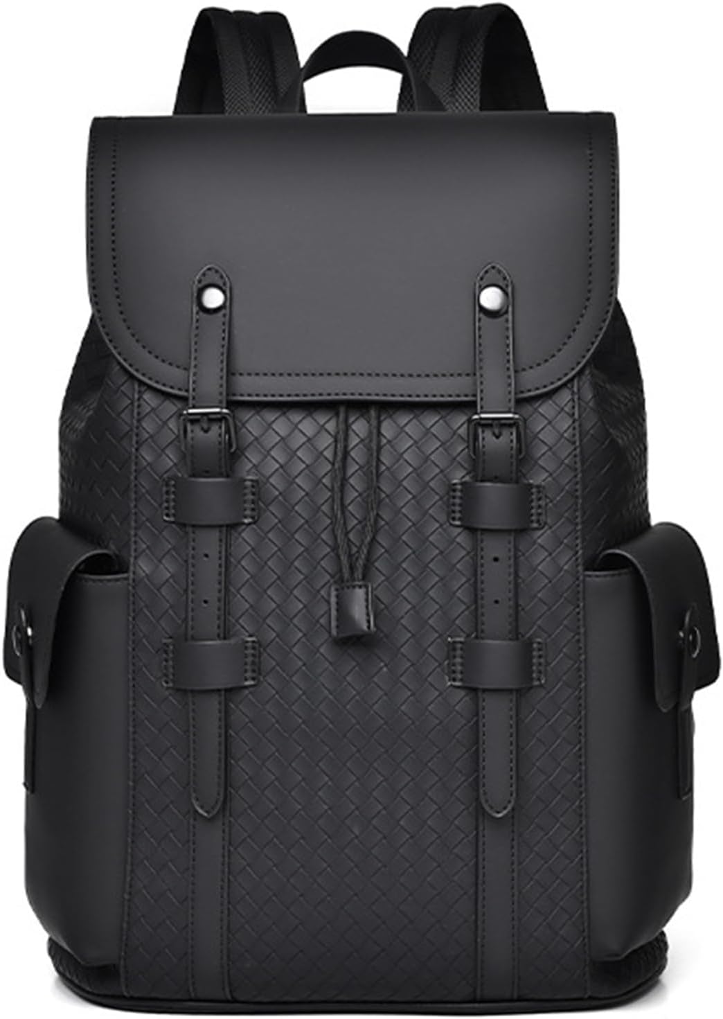 KingTo Laptop Backpack for Men Luxury Anti-Theft Travel Backpack Casual Business Waterproofing Computer Bag (woven black)