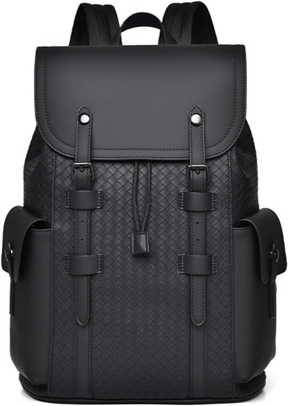 KingTo Laptop Backpack for Men Luxury Anti-Theft Travel Backpack Casual Business Waterproofing Computer Bag (woven black)