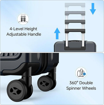 MGB Carry on Luggage 22 X 14 X 9 Airline Approved Suitcase with Wheels,20 Inch Travel Suitcase Lightweight with Spinner wheels And Hard Luggage Airline Approved with TSA Lock Carry on