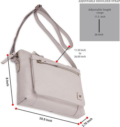 Wise Owl Accessories Small Soft Pebbled Real Leather Crossbody Handbags Purses Sling Crossover Shoulder Bag